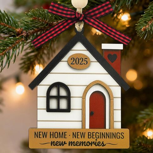 Shzbtdo New Home Ornament 2025 - Housewarming Gifts Christmas Ornament, First Christmas in New Home Ornament 2025 for Family, Couple (HOME04) in Saudi Arabia