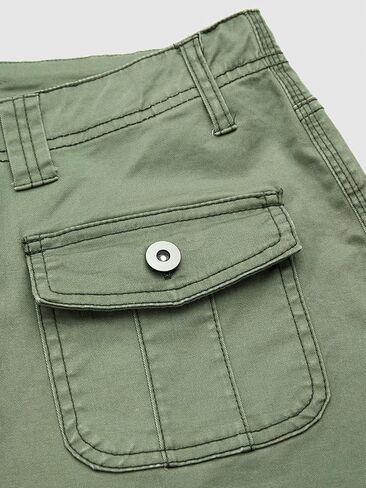 Flamingals Straight Leg Mid Waist with Solid Flap Pockets Pants for Women in Saudi Arabia