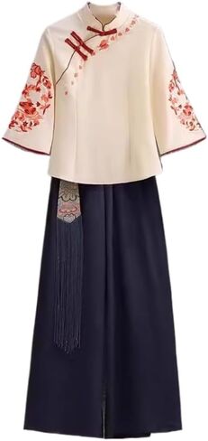 HUANGBAIYI تناسب المرأة اليومية هانفو شيونغسام من الصين نمط الشاي الصيني ملابس العمل النسائية in Saudi Arabia