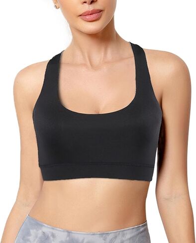 Women High Impact Sports Bra Criss Cross Back Padded Bra Workout Fitness Sports Yoga Bras in Saudi Arabia