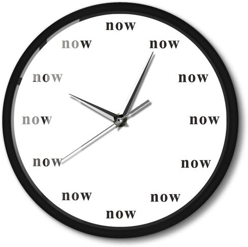 Timethink The Time is Now Wall Clock with Metal Frame, Battery Operated Silent Non-Ticking Now Time Motivational Clock The Power of Now Your Daily Reminder to Live in The Now for Mindfulness Gift in Saudi Arabia