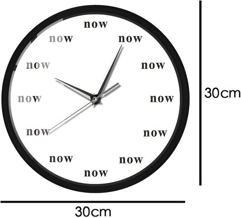 Timethink The Time is Now Wall Clock with Metal Frame, Battery Operated Silent Non-Ticking Now Time Motivational Clock The Power of Now Your Daily Reminder to Live in The Now for Mindfulness Gift in Saudi Arabia