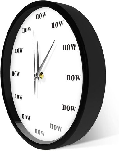 Timethink The Time is Now Wall Clock with Metal Frame, Battery Operated Silent Non-Ticking Now Time Motivational Clock The Power of Now Your Daily Reminder to Live in The Now for Mindfulness Gift in Saudi Arabia