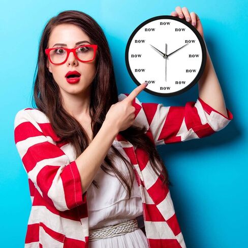 Timethink The Time is Now Wall Clock with Metal Frame, Battery Operated Silent Non-Ticking Now Time Motivational Clock The Power of Now Your Daily Reminder to Live in The Now for Mindfulness Gift in Saudi Arabia