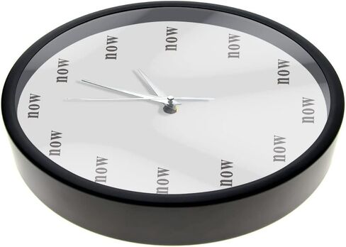 Timethink The Time is Now Wall Clock with Metal Frame, Battery Operated Silent Non-Ticking Now Time Motivational Clock The Power of Now Your Daily Reminder to Live in The Now for Mindfulness Gift in Saudi Arabia