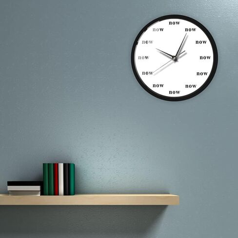 Timethink The Time is Now Wall Clock with Metal Frame, Battery Operated Silent Non-Ticking Now Time Motivational Clock The Power of Now Your Daily Reminder to Live in The Now for Mindfulness Gift in Saudi Arabia