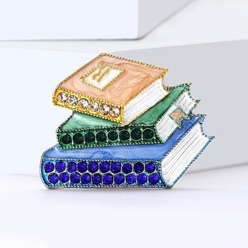 Rhinestone Book Brooch for Women Fashion Librarian Teacher Reading Book Brooch for Librarians Reading Lovers Back to School Jewelry in Saudi Arabia