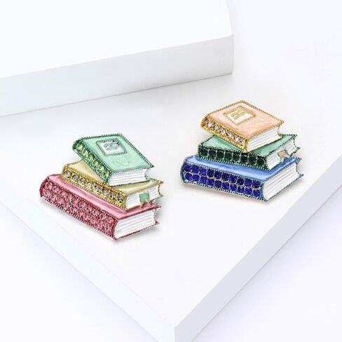 Rhinestone Book Brooch for Women Fashion Librarian Teacher Reading Book Brooch for Librarians Reading Lovers Back to School Jewelry in Saudi Arabia