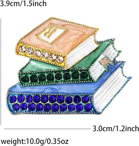 Rhinestone Book Brooch for Women Fashion Librarian Teacher Reading Book Brooch for Librarians Reading Lovers Back to School Jewelry in Saudi Arabia