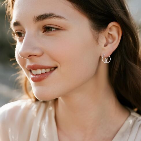 Axolotl Penguin Duck Dolphin Dachshund Elephant Labrador Corgi Red Panda Hoop Earrings for Women Sterling Silver Animal Jewelry Gifts in Saudi Arabia
