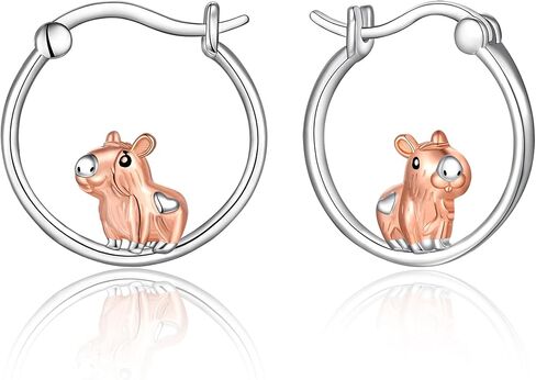 Axolotl Penguin Duck Dolphin Dachshund Elephant Labrador Corgi Red Panda Hoop Earrings for Women Sterling Silver Animal Jewelry Gifts in Saudi Arabia