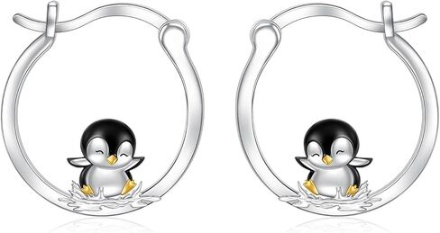 Axolotl Penguin Duck Dolphin Dachshund Elephant Labrador Corgi Red Panda Hoop Earrings for Women Sterling Silver Animal Jewelry Gifts in Saudi Arabia