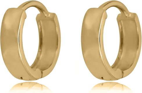 AVORA 10K Yellow/White/Rose Gold Classic Huggie Hoop Earrings in Saudi Arabia