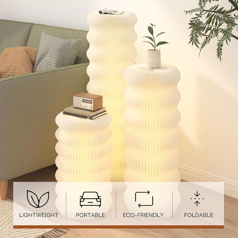 Pedestal Stand For Parties Display Stand Ornament Expandable Retail Risers Collapsible Foldable Pedestal Shelves Plant Stands Decorative Storage Platform For Home Wedding Decor Stores Figurines (White, D15.75"xH30.71") in Saudi Arabia