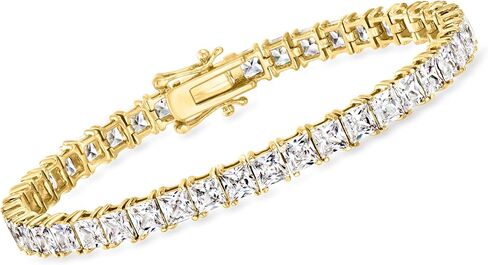 Ross-Simons 16.00 ct. t.w. Princess-Cut CZ Tennis Bracelet in 18kt Gold Over Sterling in Saudi Arabia