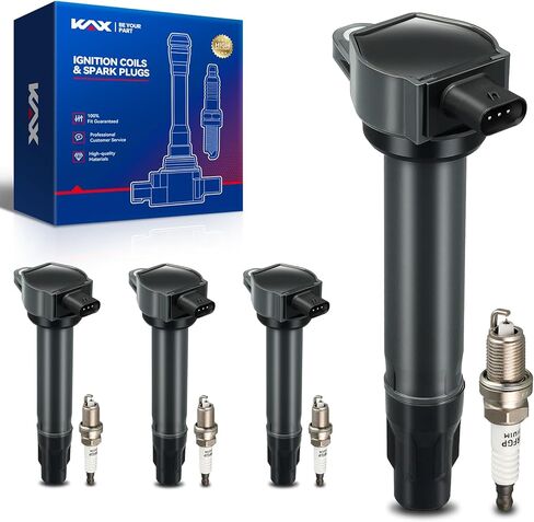 OEM Performance Set of 4 Ignition Coils & Double Iridium Spark Plugs - Compatible with 2008-2012 Honda Accord, 2012-2015 Civic, 2010-2014 CR-V, 2013-2015 Acura ILX in Kuwait