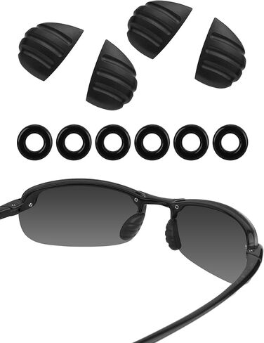 Bwake 2 Pairs Replacement Nose Pieces Pads for Maui Jim Makaha/Sandy Beach/Ho'okipa/Kanaha/Turtle Bay/Banyans/Hapuna Sunglasses - Black in Saudi Arabia