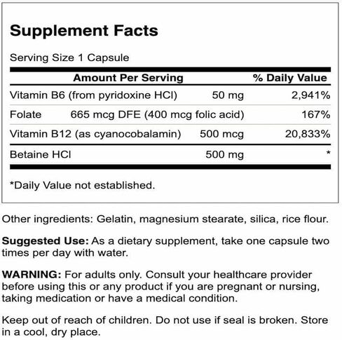 Swanson Homocysteine Formula 120 Capsules in Saudi Arabia