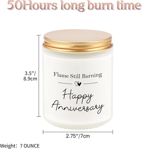 SOUHONEY Happy Anniversary Couple Gifts - 10th, 25th, 40th, 50th Wedding Anniversary Candle Gifts for Him, Her, Husband, Wife - 7oz Lavender Soy Wax Scented Candle in Saudi Arabia