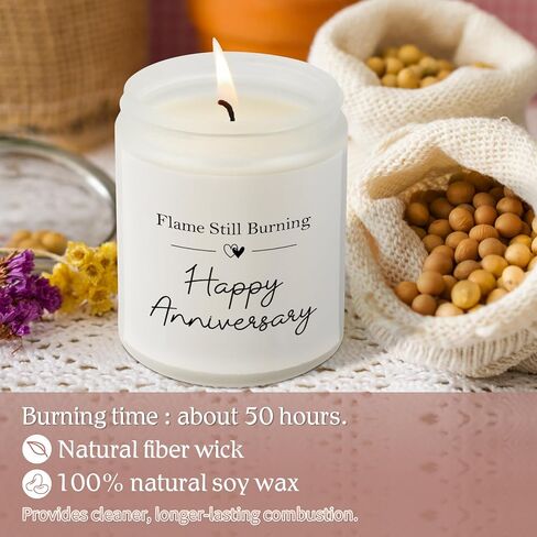 SOUHONEY Happy Anniversary Couple Gifts - 10th, 25th, 40th, 50th Wedding Anniversary Candle Gifts for Him, Her, Husband, Wife - 7oz Lavender Soy Wax Scented Candle in Saudi Arabia