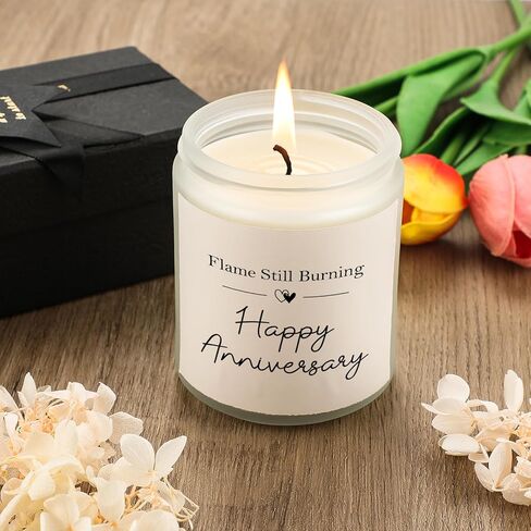 SOUHONEY Happy Anniversary Couple Gifts - 10th, 25th, 40th, 50th Wedding Anniversary Candle Gifts for Him, Her, Husband, Wife - 7oz Lavender Soy Wax Scented Candle in Saudi Arabia