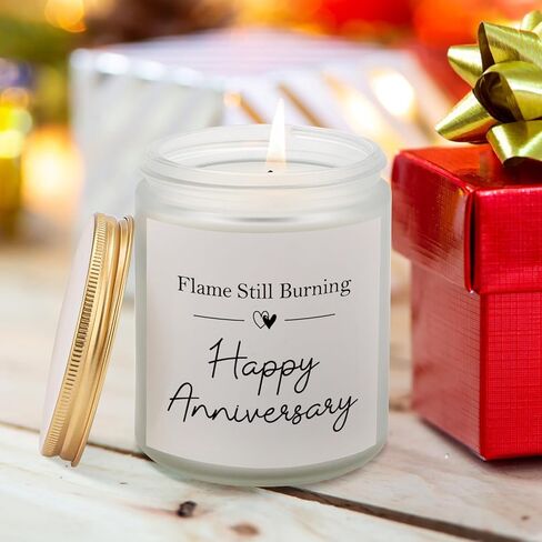 SOUHONEY Happy Anniversary Couple Gifts - 10th, 25th, 40th, 50th Wedding Anniversary Candle Gifts for Him, Her, Husband, Wife - 7oz Lavender Soy Wax Scented Candle in Saudi Arabia