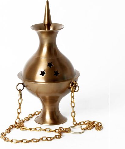 Brass Hanging Incense Burners Censer/Charcoal Incense Brass Burners, 7" High in Saudi Arabia