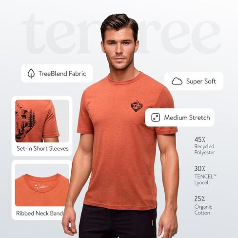تي شيرت Bear Ridge للرجال من Tentree - قطن عضوي، ناعم وعازل، مقاس عادي، صديق للبيئة، مريح للارتداء اليومي in Saudi Arabia