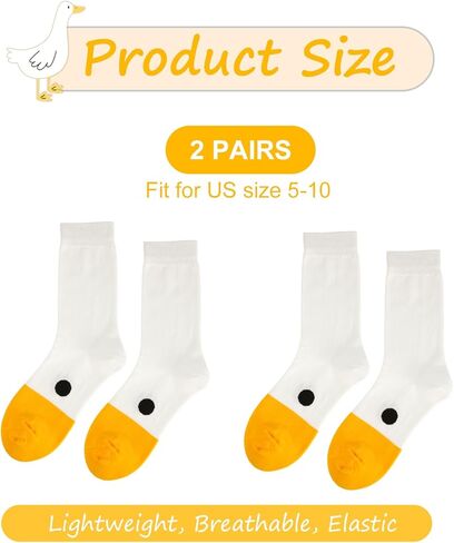 2 Pairs Unisex Goose Socks, Funny Novelty Silly Socks Creative White Duck Socks Goose Head Socks Casual Cotton Socks Crew Socks Gifts for Women Men s Costume Party in Saudi Arabia