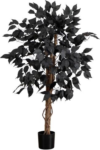 Nearly Natural 3ft Artificial Halloween Black Ficus Tree with Natural Trunk - Indoor Decor for Spooky Gatherings in Saudi Arabia
