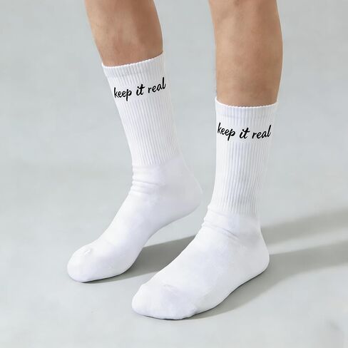 Funny Socks for Men Women White Crew Tube Socks Unisex Cool Novelty Fun Inspirational Socks for Women Men（Shoe Size 5-12） in Saudi Arabia