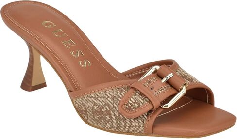 Guess Women's DISTA Heeled Sandal, Beige/Brown 210, 9 in Saudi Arabia