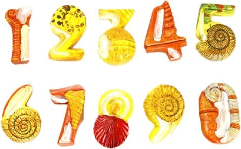 2.1 x 3.7 in. Cartoon Numbers 0-9 Resin Drawer Handles Cabinet Knobs Kids Room Decor Multi Color - Set of 10 in Saudi Arabia