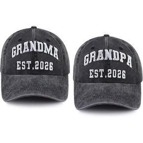 2 قطعة الجد والجدة مؤسسة 2025 2026 قبعة للرجال النساء ، مضحك قابل للتعديل المطرزة القطن جديد الأجداد قبعة بيسبول in Kuwait