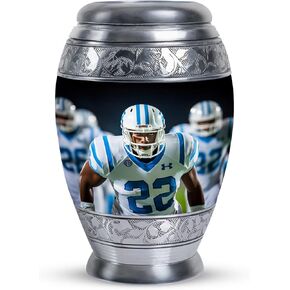 KARYLIZ Football Player Urn for Ashes - Blue Sports Urns - Large Urns for Human Ashes Adult Man - Funeral Companion Urn for Adult Male 10 Inch in Saudi Arabia