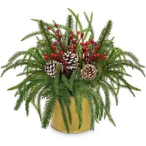 Briful 20PCS Christmas Norfolk Pine Branches Real Touch Norfolk Pine Stems DIY Crafts Artificial Christmas Norfolk Pine Branches for Xmas Garland Wreaths Indoor Outdoor Decor(22.5 Inches) in Kuwait