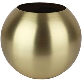 Gold Flower Vase Small Decorative Metal Vases for Table Centerpieces, MIATTCLD Round Gold Plant Pot Home Decor Ideal for Weddings, Parties, Anniversary, Living Room, Restaurants (Black) in Kuwait