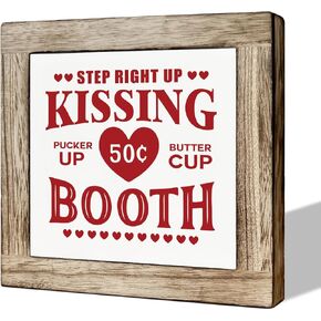 Valentine's Day Decor, Happy Valentine's Day Wood Sign, Wooden Box Signs for Home Decor, Tabletop Decor for Valentines Day, Rustic Farmhouse Decor, Table Decor Art, Valentine's Day Gift in Saudi Arabia
