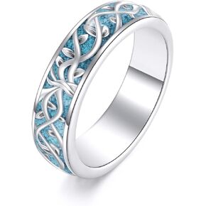 Turquoise Ring 925 Sterling Silver Tree Of Life/Lotus/Butterfly Ring Family Tree Jewelry Gifts For Women Mother Lover in Kuwait