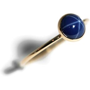 Salish Sea Inspirations 6mm Created Blue Star Sapphire Ring 14K Gold Filled Skinny Band Sizes 5-8 in Kuwait