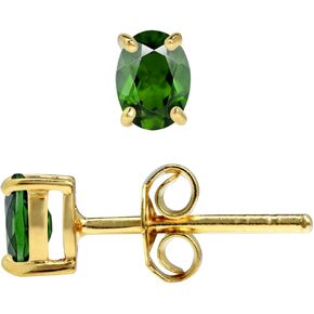 Silvershake 5X4mm Petite Oval Shape Birthstone Gemstones White Gold Plated or Yellow Gold Plated 925 Sterling Silver Stud Earrings Jewelry for Women or Teens First or Second Hole Piercing in Kuwait