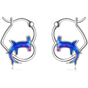 Otter Hoop Earrings 925 Sterling Silver Cute Otter Jewelry Gifts for Women (otter hoop earrings) in Kuwait