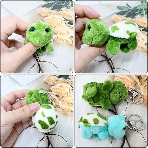 2PCS Cute Sea Creatures Turtle Keychain Adorable Plush Key Ring Lovely Cartoon Animal Keychian Cute Bag Pendant for Women in Saudi Arabia