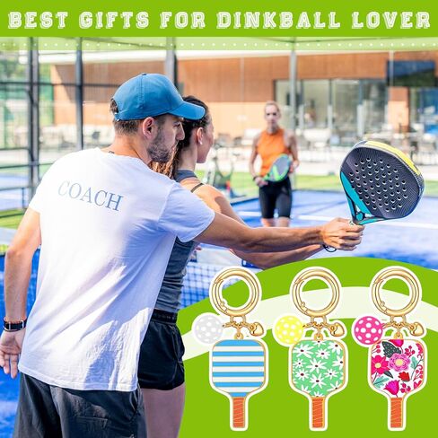 Tondiamo 6 قطع معدنية Dinkball المفاتيح للنساء Dinkball هدية حزب تفضل مضحك الرياضة الجمالية مفتاح فوب سلسلة المفاتيح المعدنية هدية لمحبي الرياضة in Kuwait