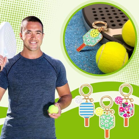 Tondiamo 6 قطع معدنية Dinkball المفاتيح للنساء Dinkball هدية حزب تفضل مضحك الرياضة الجمالية مفتاح فوب سلسلة المفاتيح المعدنية هدية لمحبي الرياضة in Kuwait