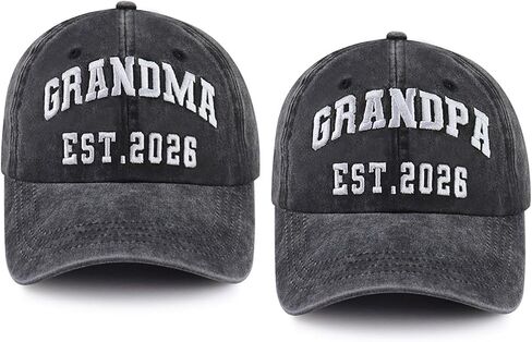 2 قطعة الجد والجدة مؤسسة 2025 2026 قبعة للرجال النساء ، مضحك قابل للتعديل المطرزة القطن جديد الأجداد قبعة بيسبول in Kuwait