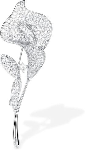 YYBONNIE Crystal Tulip Flower Pin Brooch Rhinestone Lily Floral Jewelry Suit Breastpin for Women Bridal in Saudi Arabia