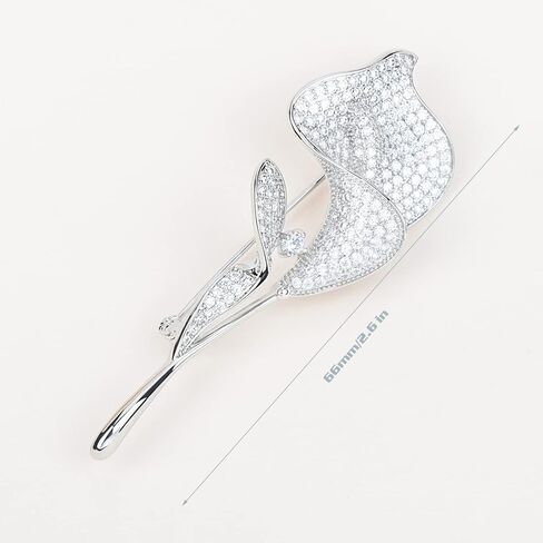 YYBONNIE Crystal Tulip Flower Pin Brooch Rhinestone Lily Floral Jewelry Suit Breastpin for Women Bridal in Saudi Arabia