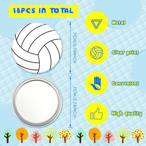Taiyin 18 Pcs Ball Gifts for Girls Team Compact Mirror Accessories Ball Party Supplies Women Sport Round Pocket Portable Makeup Mirror 2.76 Inch (Volleyball) in Saudi Arabia