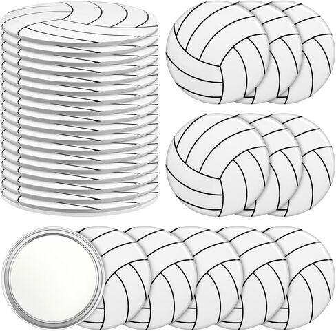 Taiyin 18 Pcs Ball Gifts for Girls Team Compact Mirror Accessories Ball Party Supplies Women Sport Round Pocket Portable Makeup Mirror 2.76 Inch (Volleyball) in Saudi Arabia